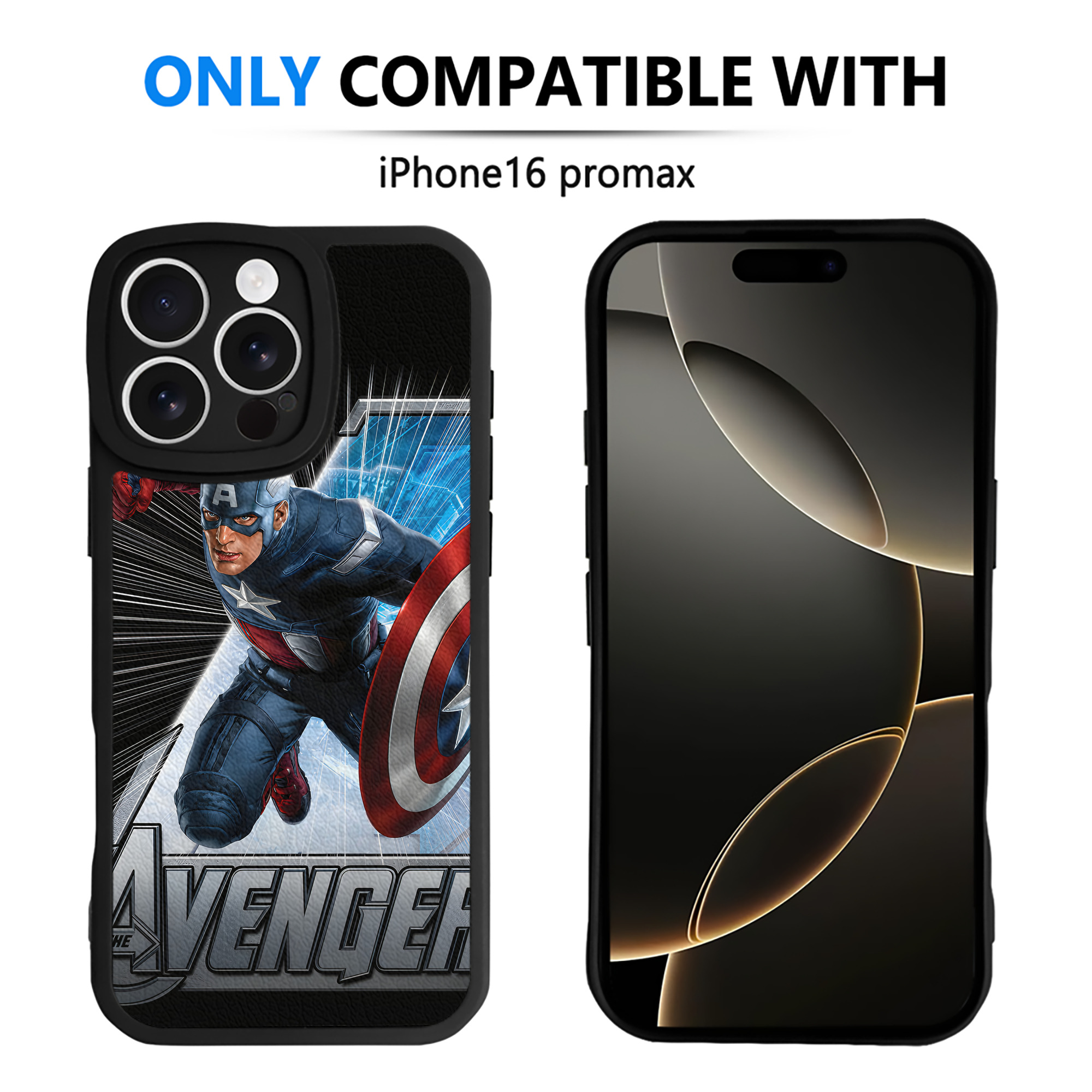 （画像用） アベンジャーズ The Avengers 【iPhone 16シリーズ対応】シリコンスマホケース（レザー調） 材質：シリコン